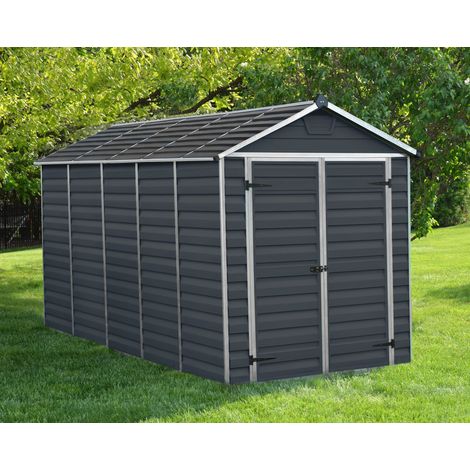 Palram - Canopia – Abri de jardin résine Skylight 7m² – Panneaux polycarbonate incassables – Cadre aluminium renforcé – Toit opaque pour intimité