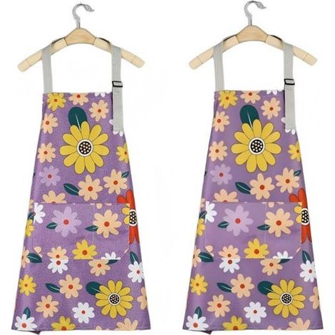 Set di 2 grembiuli 75 x 65 cm Grembiule da cucina Grembiule con motivo floreale Grembiule per la casa Resistente alle macchie Durevole Estetica Minimalista Lavoro (1/5)