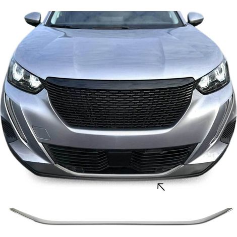 Garniture de Pare-chocs Avant Compatible avec Peugeot 2008 II 2019 à 2023 Pre-FL, Moulure Bande en Acier Inox Chromée