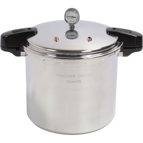 Autocuiseur en alliage d'aluminium épais 23 L, grande capacité poli pour cuisinière à gaz à induction, flamme nue