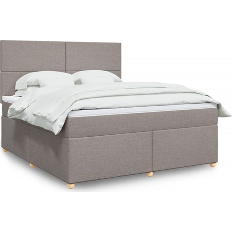 Boxspringbett mit Matratze Taupe 180x200 cm Stoff (1/5)