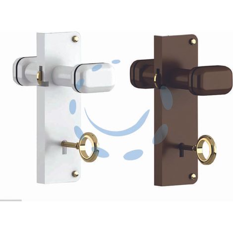 SERRATURA CON POMOLO IN PLASTICA PER PORTE A SOFFIETTO NOCE