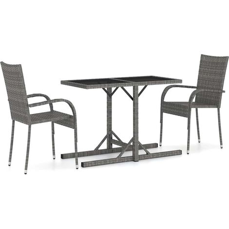 Maison Exclusive - Set Mobili da Pranzo per Giardino 3 pz Grigio (1/5)