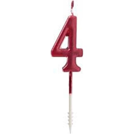 Vela roja brillante nº 4