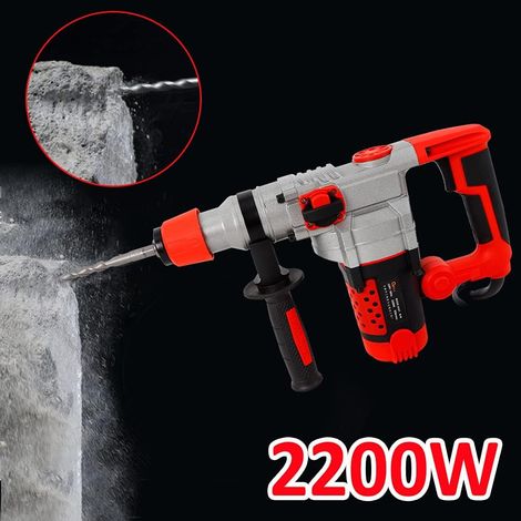 Gojoy – Marteau perforateur électrique 2200 W – Force de frappe 3300 min – Changement rapide de burin – Mallette de transport incluse