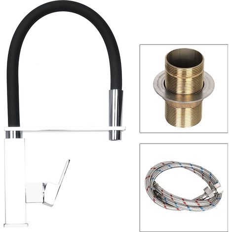 Robinet d'évier cuisine cuivre noir mitigeur bar eau chaude froide G3/8 (1/5)