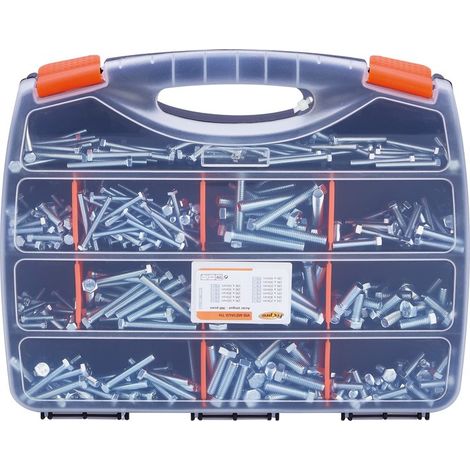 Vis à métaux - Fixpro - Tête 6 pans - Acier zingué - Coffret 360 pièces (1/4)