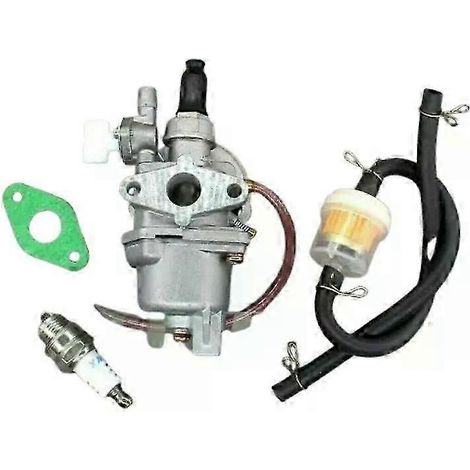 Carburateur avec filtre à huile compatible avec les mini-motos 47cc et 49cc 2 temps, les mini-quads, les motos tout-terrain, les minimotos et les karts. (1/5)