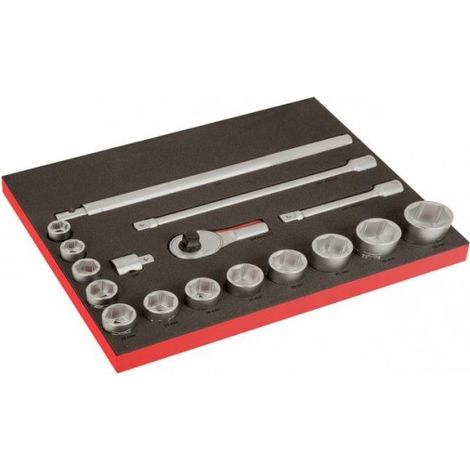 BAHCO - Module mousse Fit&Go 3/3 marquage laser, douilles 3/4" - 17 Pcs