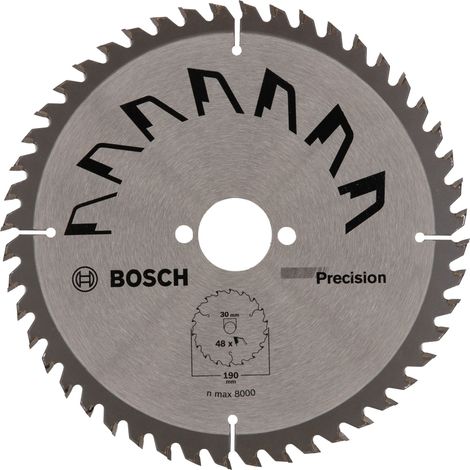 1x Lame de Scie Circulaire Precison (pour Bois, Ø 190 x 2.5/1.5 x 30 mm, 48 Dents, ATB, Accessoire Scie Circulaire) (1/5)