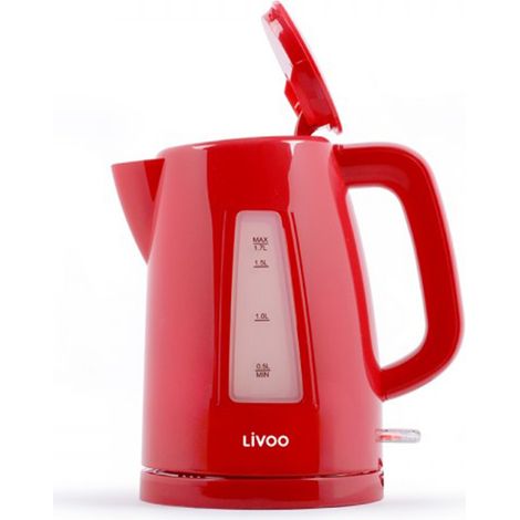 Bouilloire electrique Livoo DOD184R, capacité 1.7L, Puissance 2200W, Filtre anticalcaire amovible (1/4)