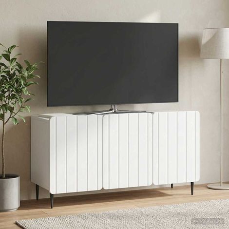 vidaXL Meuble TV Blanc 99 x 34,5 x 52 cm Bois d'ingénierie (1/5)