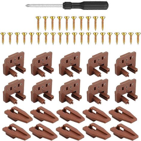 Kit de réparation pratique pour glissières de tiroir - Solution indispensable pour la réparation de vos tiroirs - Installation simple des guides et des vis de fixation (1/5)