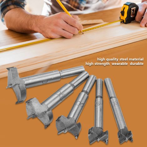 Ensemble de 5 forets plats en acier haute résistance de 15 à 35 mm pour le travail du bois (1/5)