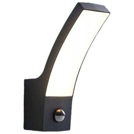 LED Outdoor Lighting with Motion Detector 9m/120° - Anthracite Outdoor Lighting 12W 1000lm 6000K - IP44 Wall Light (1/4)