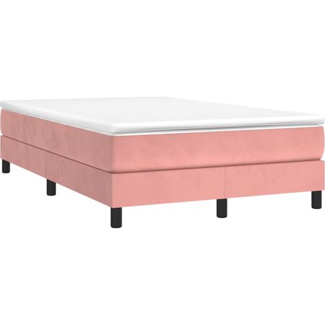 Maison Exclusive - Sommier à lattes de lit avec matelas rose 120x190 cm velours (1/5)