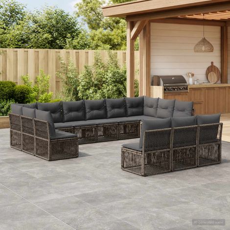Set Divano da Giardino 13 pcs Grigio polyrattan vidaXL (1/5)