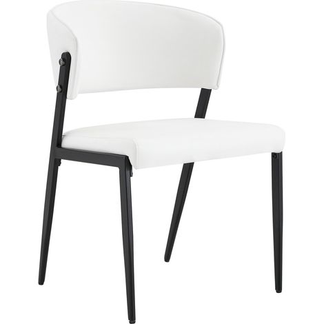Set aus 2 modernen Esszimmerstühlen aus weißem PU mit Metallgestell, gepolstert MODENUIT (1/5)