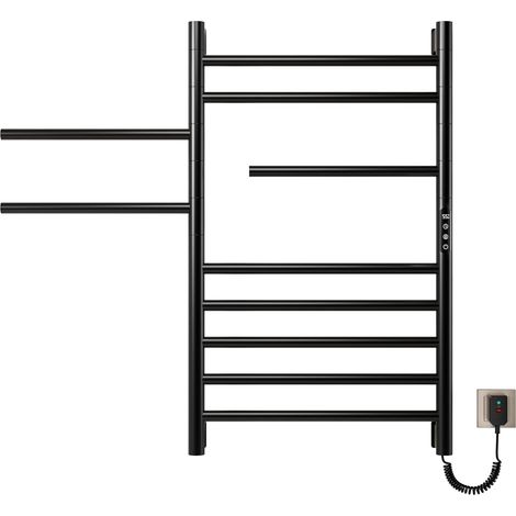 Sèche Serviette électrique 520x850 mm,Noir Radiateur seche Serviette Salle de Bain,Doté d'un écran LED Tactile et d'une Fonction minuterie,Certains éléments Chauffants Peuvent pivoter à 180° (1/5)