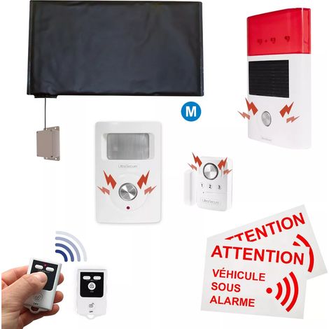 Alarme autonome sans-fil bateau CONFORT 2 - Tapis + 2 détecteurs + sirène solaire + 2 télécommandes (gamme BT) (1/5)