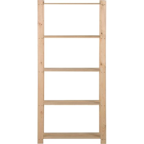 Étagère de stockage 5 niveaux 80x28,5x170 cm Bois de pin massif (1/4)
