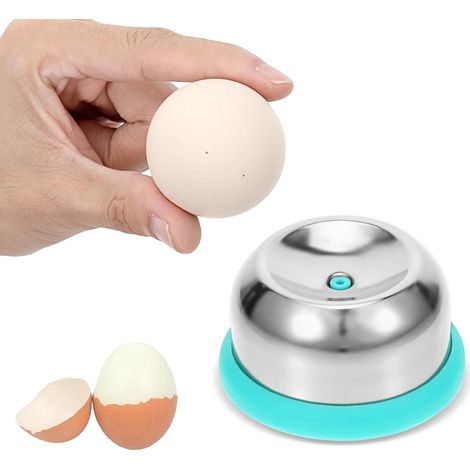 Perceuse à œufs durs en acier inoxydable pour œufs durs avec broche rétractable, tisonnier robuste pour obtenir de bons œufs durs, séparateur de trou pour peler rapidement et anti-éclatement, bleu (1/5)