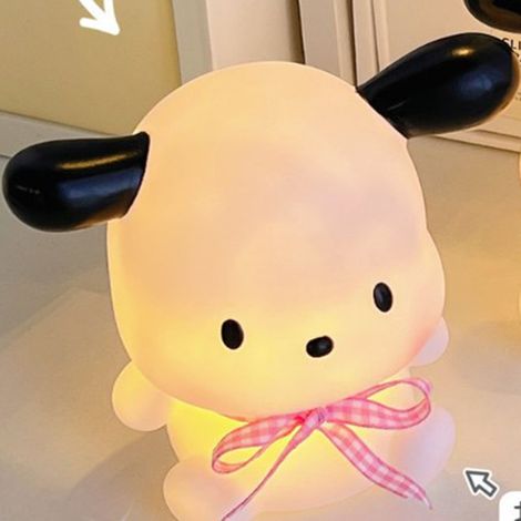 Lampe de table miniature mignonne en forme de chiot de dessin animé, veilleuse décorative pour chambre à coucher, lampe de chevet mignonne en forme de chiot (1/5)