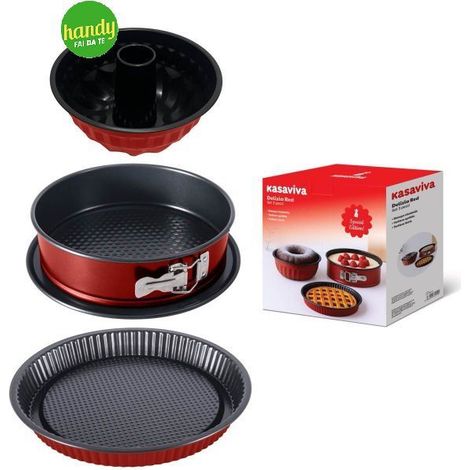 Set Tortiera Kasaviva Delizia Red 3 pezzi