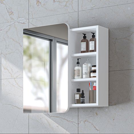 Roomart LYCIA-72 Spiegelschrank Bad 70 cm breit, Weiß