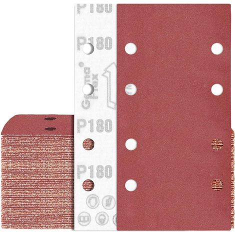 80 Stück Schleifpapier 93x185 mm Klett P180 8-Loch (1/5)