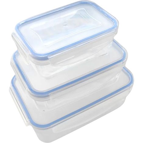 Contenitore Rettangolare Ecoplast Superlock Plastica Set 3 Pezzi 0,24 Lt