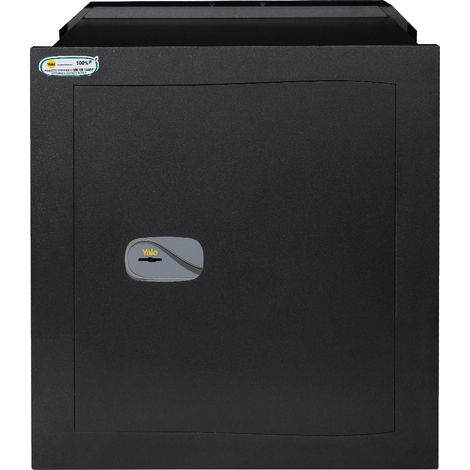 YALE Cassaforte a muro Y3200630 nera, apertura meccanica con chiave, dimensioni 42x48x28cm, Made in Italy