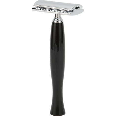 Rasoir de sécurité à double tranchant, rasage sûr et précis, utilisation simple, pratique et durable, rasoir manuel noir (1/5)