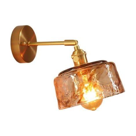 Lampe en Verre de Cristal Applique Murale en Verre Cuivre Laiton Applique Murale , Lampe de Chevet E27 Appliques dorées (Sans source lumineuse) (1/2)