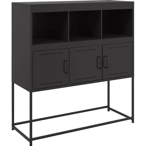 Maison Exclusive - Aparador acero negro 100,5x39x107 cm (1/5)