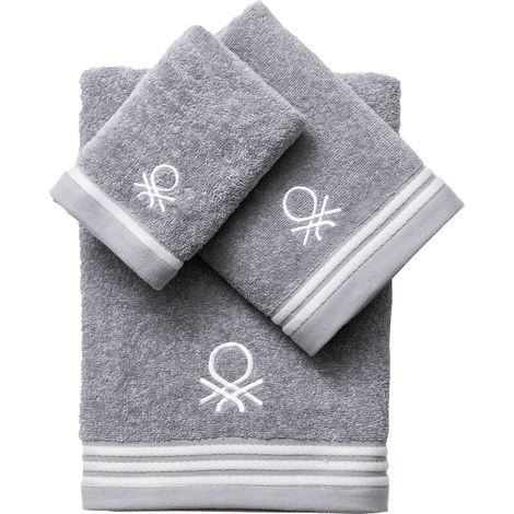 SET 3PC TOALLA DE BAÑO (1PC 30X50CM + 1PC 50X90CM + 1PC 70X140CM) 450GSM 100% ALGODÓN GRIS TEVERE