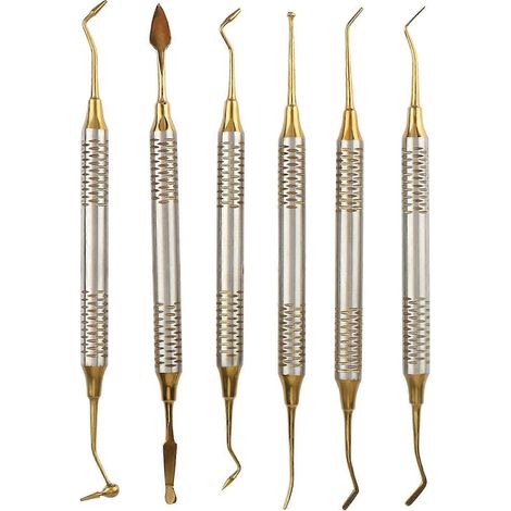 Spatule de remplissage en résine composite (6 pièces) avec tête plaquée titane (1/5)