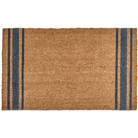 Felpudo antideslizante 50 x 80 cm con dorso de PVC motivo de rayas clásico de fibra de coco natural Portage