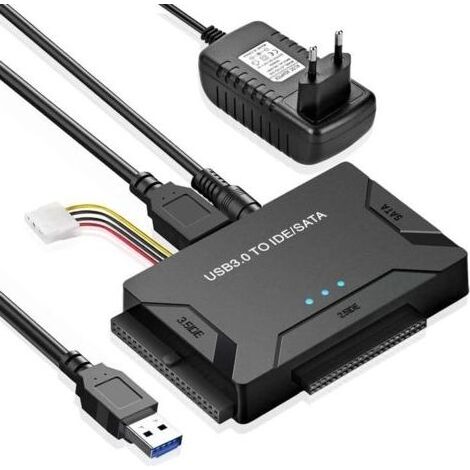 USB Disque Dur Adaptateur USB 3.0 vers IDE SATA, Cable USB 1m pour 2.5'" 3.5'" IDE SATA HDD SSD (1/4)