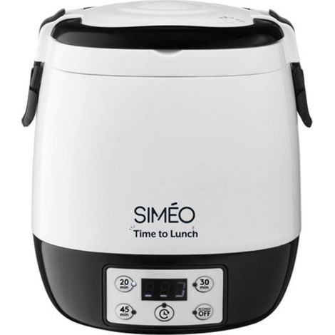 Lunchbox électrique 1L avec compartiment inox – 3 durées préprogrammées – Mode maintien au chaud – Cordon secteur et allume-cigare – Simeo