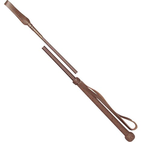 Rosso - Cravache anglaise avec tresse et bout en cuir de 68 cm