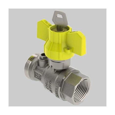 VALVOLA DIRITTA POSTCONTATORE CON PRESA E SICUREZZA  3/4 x 11/4     TIEMME