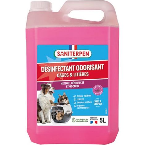 SANITERPEN - Desinfectant odorisant cages litieres 5l