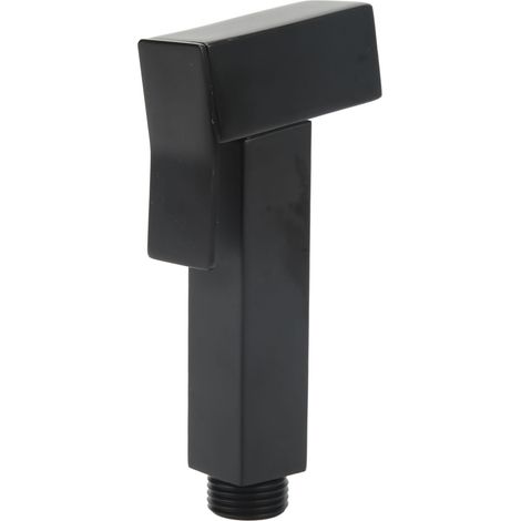 Douchette de lavabo en acier inoxydable carré électroplaqué noir à grand débit pour bidet de toilettes (1/5)