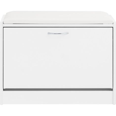SoBuy Scarpiera Panca Scarpiera Portascarpe Con Seduta Bianco Profondità30cm FSR16-W (1/5)
