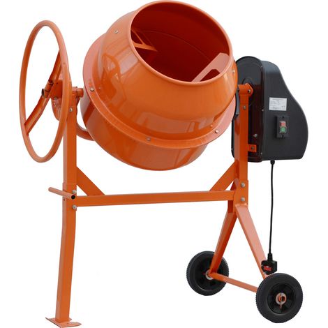 Electric Mobile Cement Mixer Drum for Concrete Plaster Grouting Machine, 140L