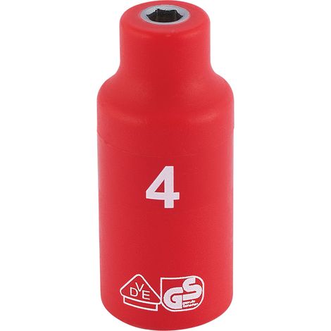 Draper 1/4 Sq. Dr. Fully Insulated VDE Socket (4mm) (31143)