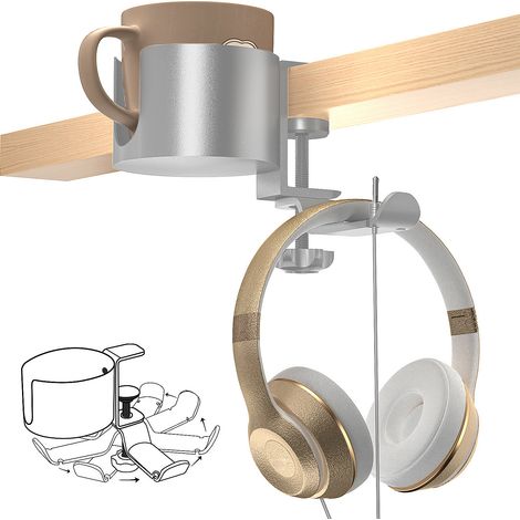 Support de tasse de bureau avec crochet pour casque (1/5)