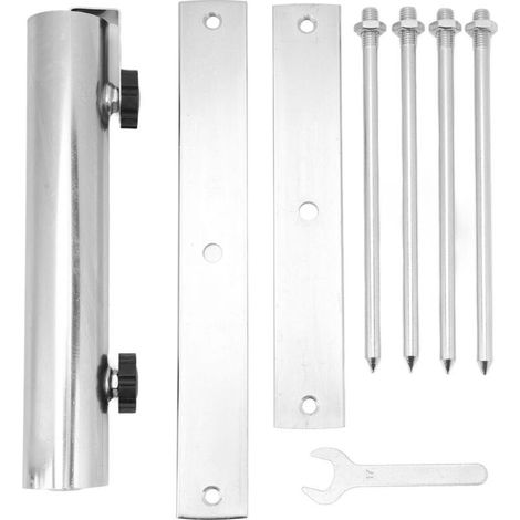 Support de parasol de patio réglable en acier inoxydable avec 4 pointes pour jardin, plage ou parc-x (1/5)
