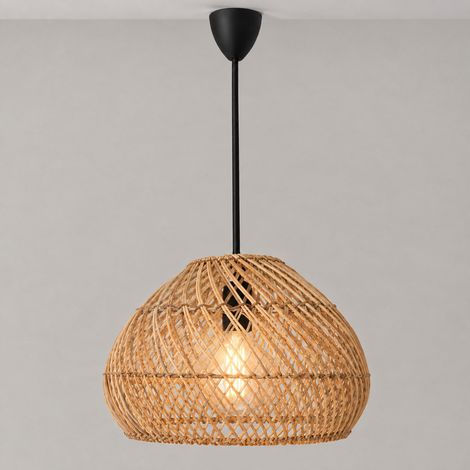 Lámpara Colgante De Ratán "SIENA" - E27 - Ø40 Cm - Negro (1/5)